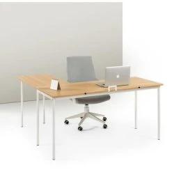 FURNITUREBOX UK Dawson White Metal Corner Desk With Storage Drawer