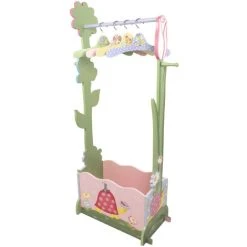 Fantasy Fields Toy Furniture Magic Garden Dress Up Valet Rack With 4 Hangers - L52 X W28 X H113 Cm - Pink/Green