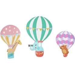Fantasy Fields Toy Furniture Hot Air Balloons Set Of 3 Peg Hooks - L64 X W17 X H6 Cm - Blue/ Multi Color