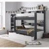 Bedmaster Oliver Grey And White Storage Bunk Bed Without Drawer
