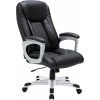 YODOLLA Office Chair PU Leather Ergonomic Desk Chair Adjustable Executive Chair, Black