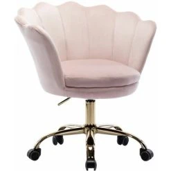 WAHSON OFFICE CHAIRS Velvet Office Chair Swivel Desk Chair Height Adjustable Task Chair For Home Office, Velvet, Light Pink