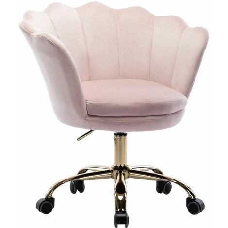 WAHSON OFFICE CHAIRS Velvet Office Chair Swivel Desk Chair Height Adjustable Task Chair For Home Office, Velvet, Light Pink