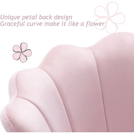 WAHSON OFFICE CHAIRS Velvet Office Chair Swivel Desk Chair Height Adjustable Task Chair For Home Office, Velvet, Light Pink - Image 4