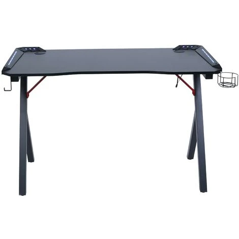 NEO DIRECT Neo Gaming Desk LED Computer Racing Table With Cup Holder Headphone Hook Cable Management - Image 3