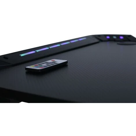 NEO DIRECT Neo Gaming Desk LED Computer Racing Table With Cup Holder Headphone Hook Cable Management - Image 4
