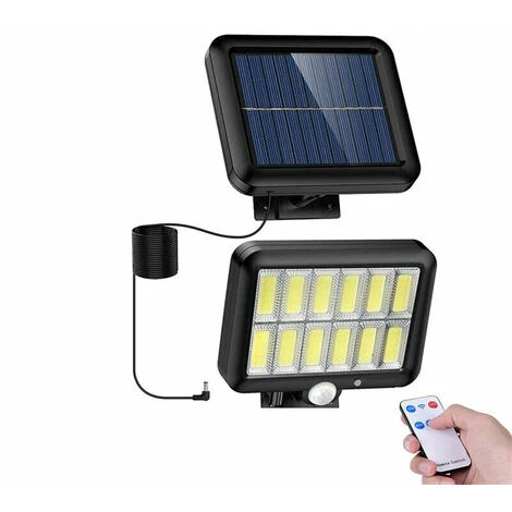 QHJ Solar PIR Motion Sensor Outdoor Yard Flood Lights Split COB LED Wall Street Lamp - Image 5