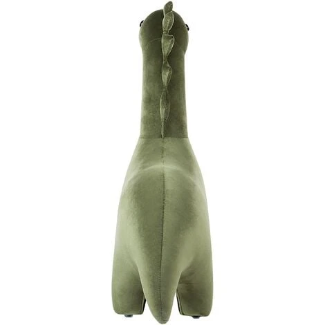 Beliani Modern Velvet Stool Solid Wood Legs Animal Footrest Green Brontosaur - Image 5