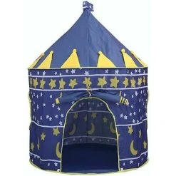 TUMALAGIA Blue Kids Pop Up Tent Kids Castle Tent Portable Pop Up Play Tent With Carry Bag Girls Boys Indoor Outdoor