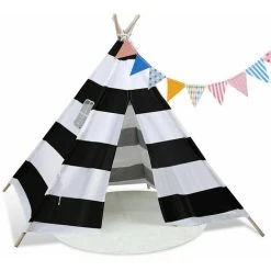 TUMALAGIA Tipi Tent Children's Tent Pennant Chain Garden Tent Indian Tent Play Tent Children's Tent 120x120CM