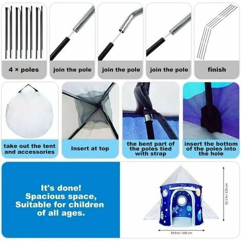 GTA For Toddler Kids - Ideal Gifts For Indoor And OutdoorInteresting Foldable Space/Dinosaur Play Tent2 - Image 3