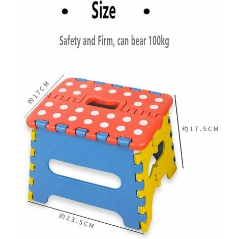 GTA Foldable And Portable Step Stool, Small Folding Step Stool, Non-Slip Step Stool, Folding Stool For Kids And Adults, Holds Up To 220 Lbs, For Kitchen, Bathroom, Garden - Image 3