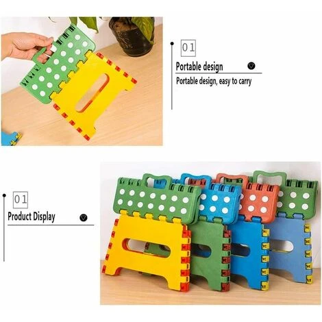 GTA Foldable And Portable Step Stool, Small Folding Step Stool, Non-Slip Step Stool, Folding Stool For Kids And Adults, Holds Up To 220 Lbs, For Kitchen, Bathroom, Garden - Image 5