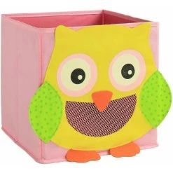 HEGUYEY Cartoon Toy Storage Non-woven Fabric Storage Box Clothes Toys Storage Box Animal Design Collapsible Storage Box 27 27 27 Cm Pink Bird 1 Piece