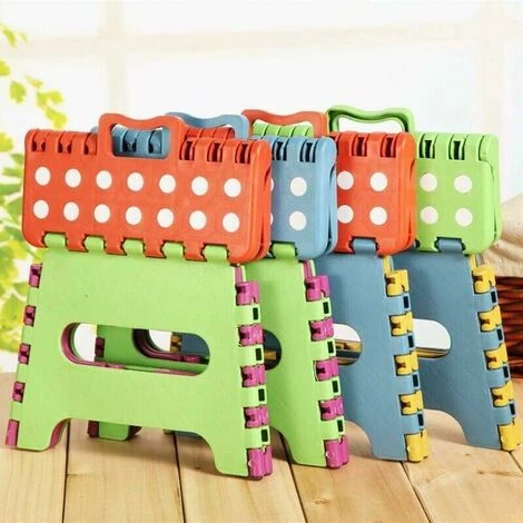 GTA Piece Plastic Folding Stool, Small Folding Step Stool, Folding Stool For Children And Adults, - Image 4