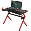 Casart Fiber Gaming Desk R-Shaped Ergonomic Computer Table W/Cup Holder