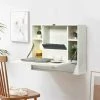 Casart Foldable Wooden Wall Mounted Desk Floating Home Office Computer Table W/Drawer