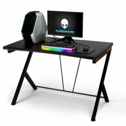 Costway Gaming Desk Computer Workstation W/ Arc Desktop & Iron Frame Home Office