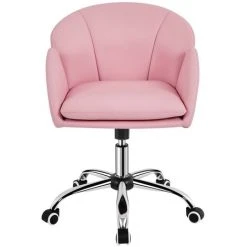 Yaheetech Rolling Desk Chair Office Chair For Home/Office, Simple Pink