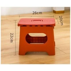 GTA Train Maza Klapphocker Tragbarer Kindergartenstuhl Aus Kunststoff Für Erwachsene Kleine Bank Für Schulspiele (klein, Rot)