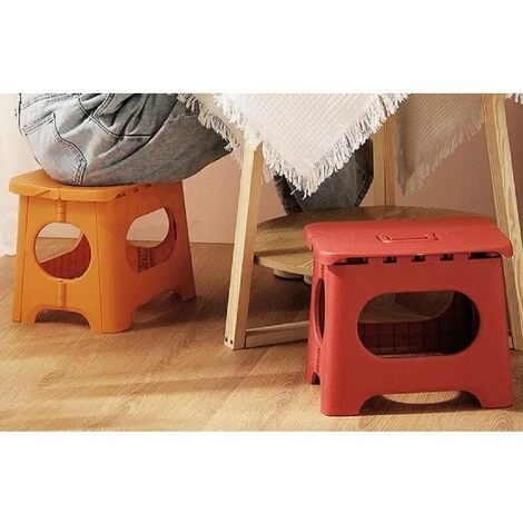 GTA Train Maza Klapphocker Tragbarer Kindergartenstuhl Aus Kunststoff Für Erwachsene Kleine Bank Für Schulspiele (klein, Rot) - Image 2