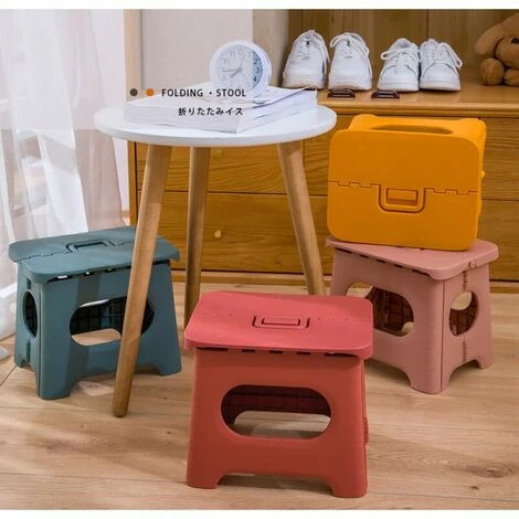 GTA Train Maza Klapphocker Tragbarer Kindergartenstuhl Aus Kunststoff Für Erwachsene Kleine Bank Für Schulspiele (klein, Rot) - Image 5