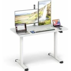 Costway Electric Height Adjustable Standing Desk Sit To Stand Computer Workstation Table
