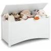 Costway 2-in-1 Modern Flip-top Storage Chest Wooden Storage Organizer Bench Toy Box Unit