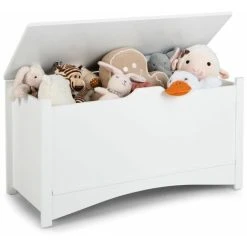 Costway 2-in-1 Modern Flip-top Storage Chest Wooden Storage Organizer Bench Toy Box Unit