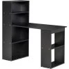HOMCOM 120cm Modern Computer Desk Bookshelf Writing Table Workstation Black